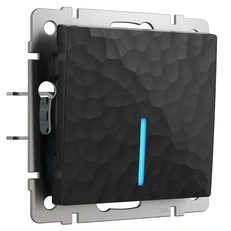 Изображение Выключатель одноклавишный проходной с подсветкой Hammer (черный) W1212108