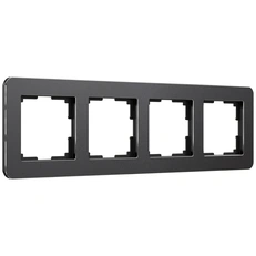 Изображение Рамка на 4 поста Platinum черный алюминий W0042608