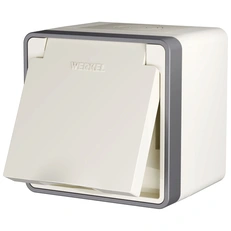 Изображение Розетка влагозащищенная IP44 с заземлением крышкой и шторками Gallant (слоновая кость) W5071203